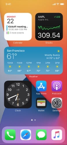 Widgets on iOS 14 Home Screen